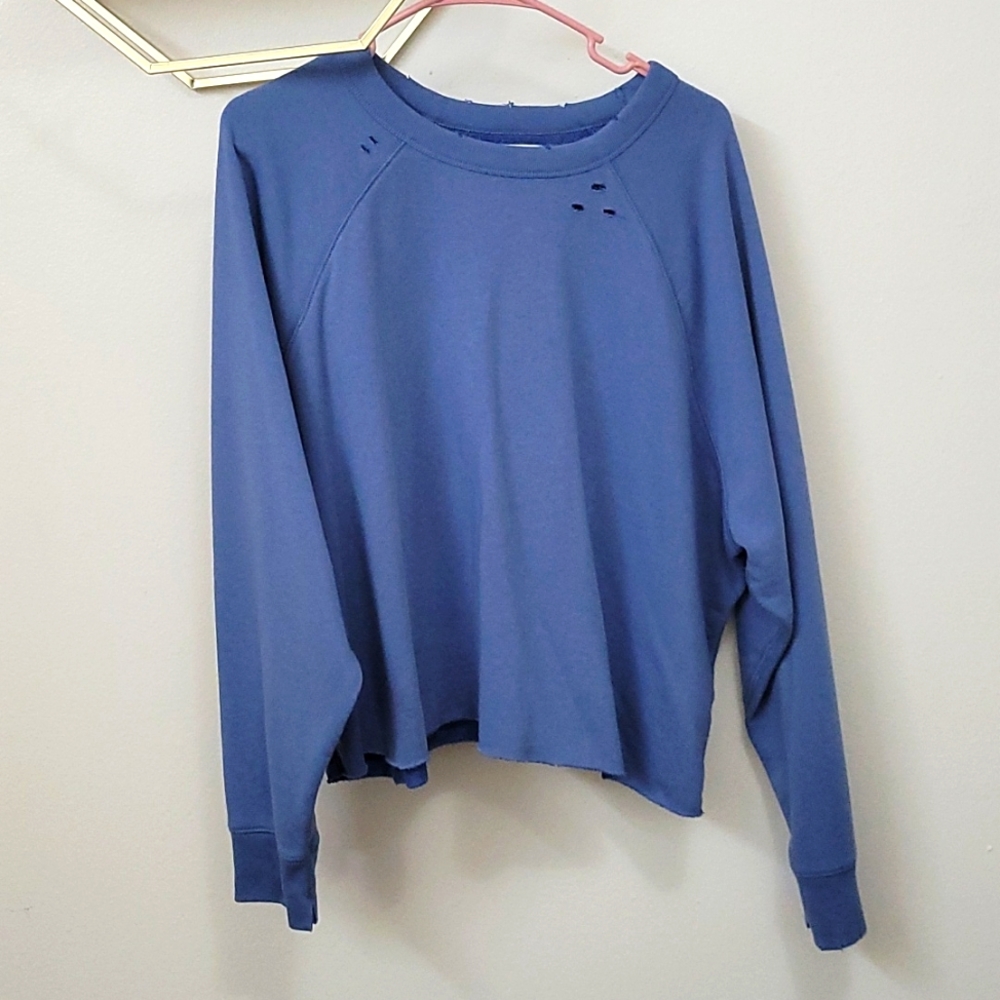 Aerie distressed cropped sweatshirt